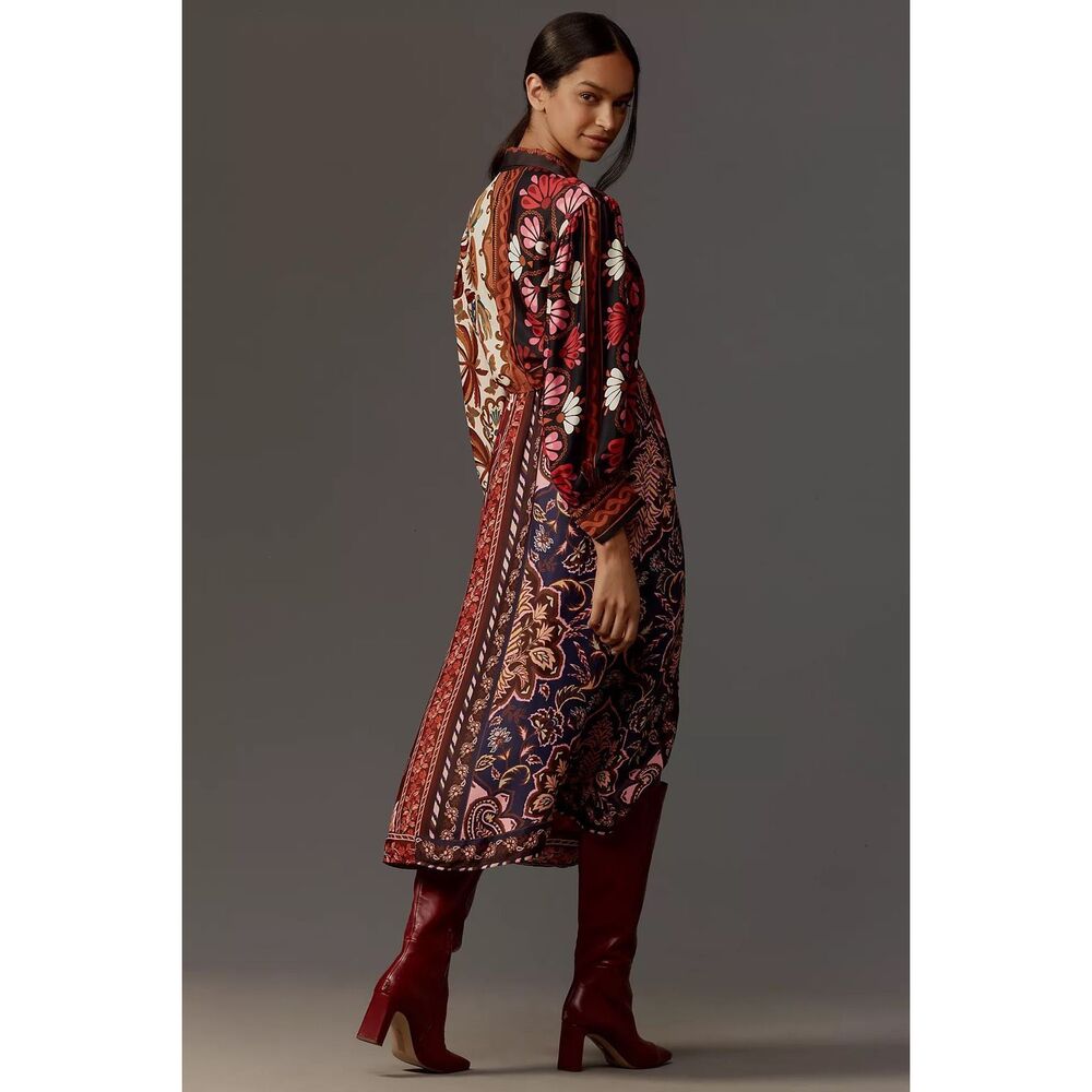 Farm Rio Miranda Long-Sleeve Wrap Midi Dress - Picture 2 of 11